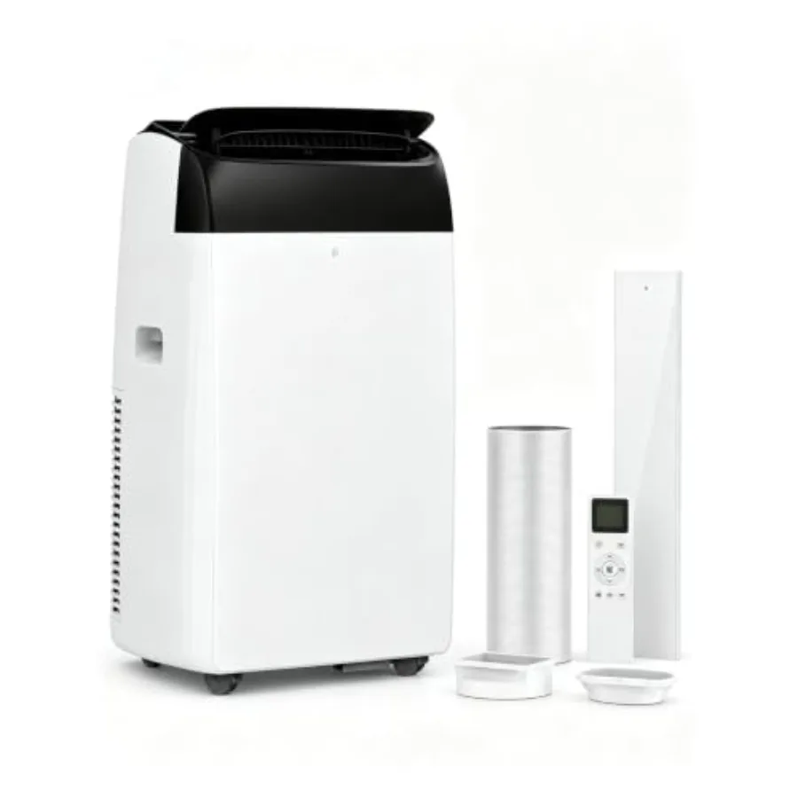 Portable air conditioner for bedroom, home office, apartment: 14000 BTU, 4-in-1 cooling/dehumidifying/fan/follow-me, 24-hour ti