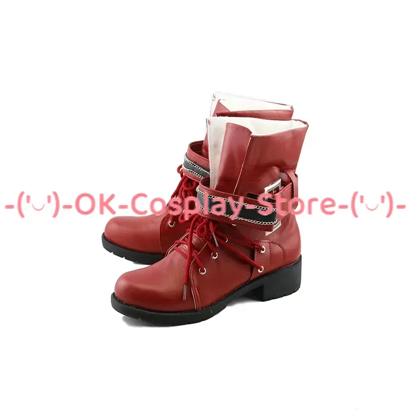 [Customized] FF7 Final VII Tifa Lockhart Cosplay Shoes Anime Game Roleplay Costume Props Carnival Holiday Party PU Leather Boots