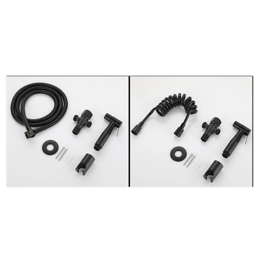 

Black Toilet Bidet Set Wall Shower Bathroom Accessories Bidet Spray Head Washing Clean Toilet-[Jyqn A78G]