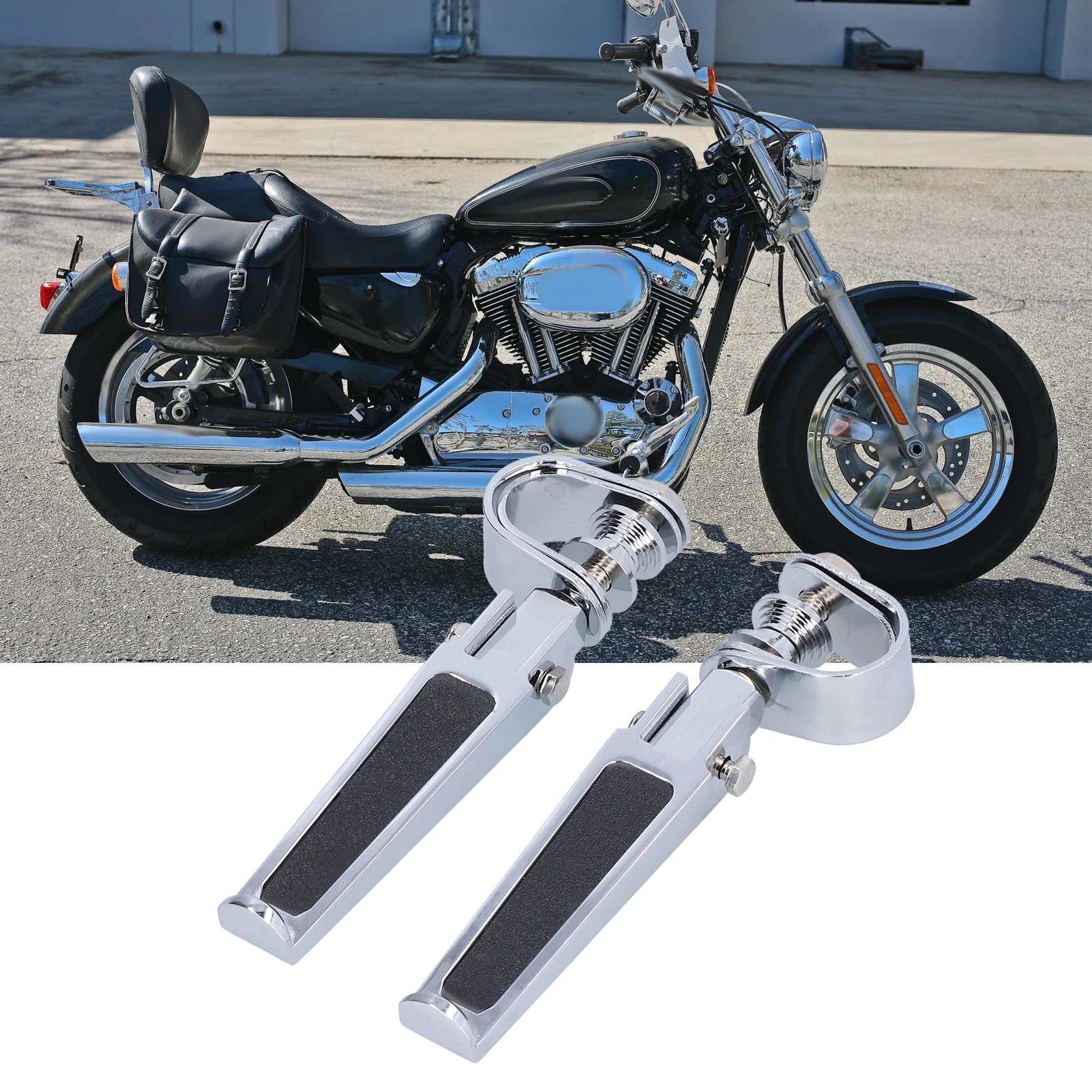 

Motorcycle Foot Pegs Footrest Pedal for 1 ‑ 1‑1/4in Engine Guards Replacement for FXDFSE FLHTCSE FLHRSEI
