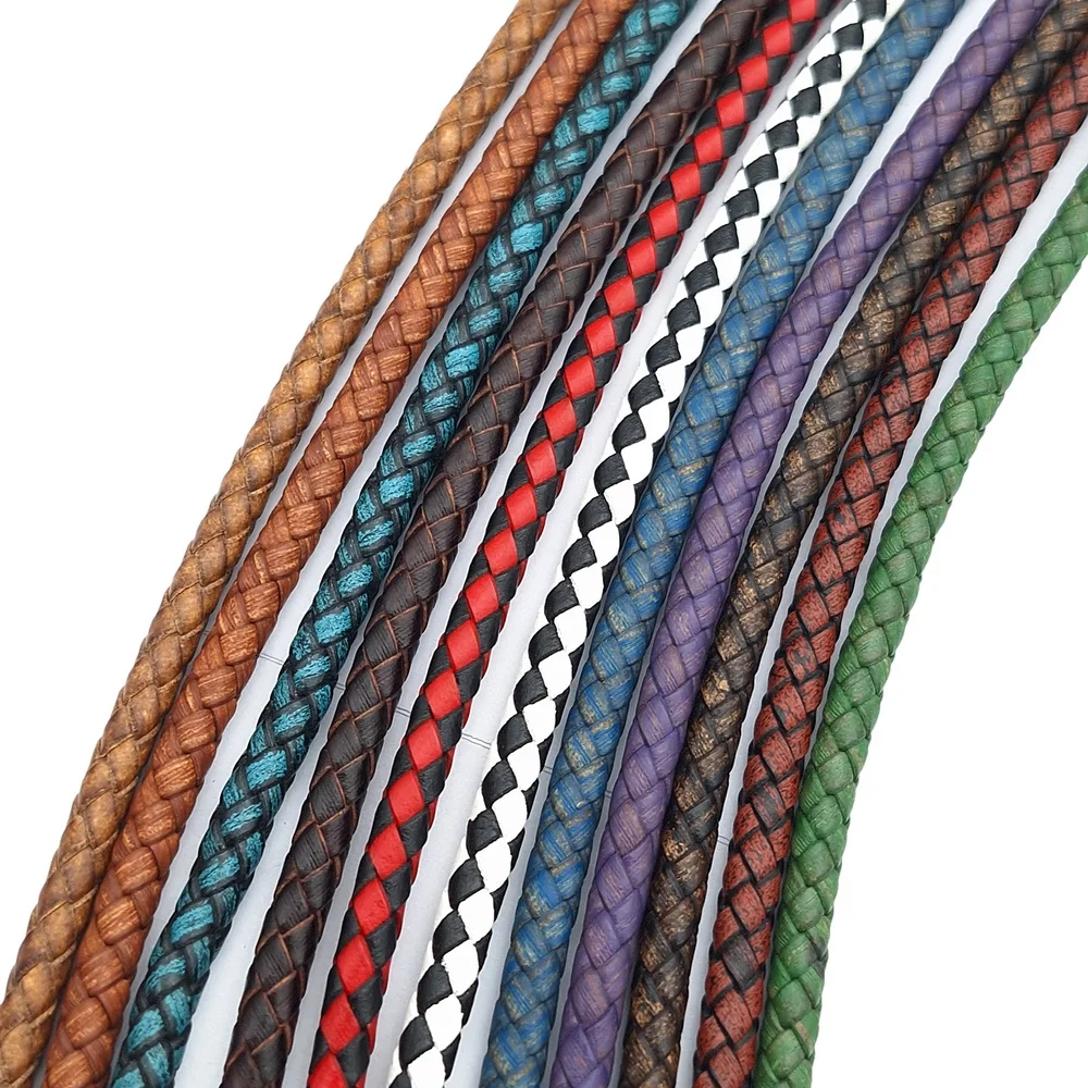 

Bracelet Making Leather Strap Fold Braided Bolo Cord 5.0mm Weathered Color