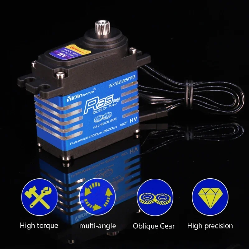 방수 IP68 모터 35KG RC 액세서리에 대 한 모든 철강 헬리컬 기어 디지털 서보 1/8 1/10 원격 제어 장난감 자동차 로봇 크롤러