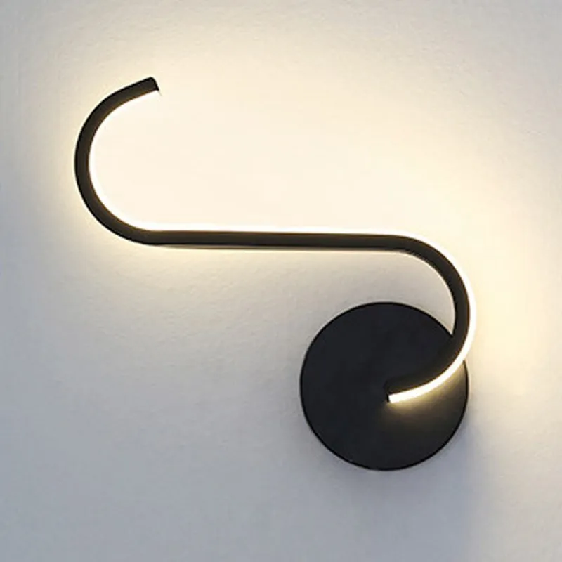 Applique Murale Moderne et Minimaliste en Noir et Blanc, Luminaire Décoratif d\'Nik, Idéal pour un Salon, une Chambre à Coucher, un Hôtel, un