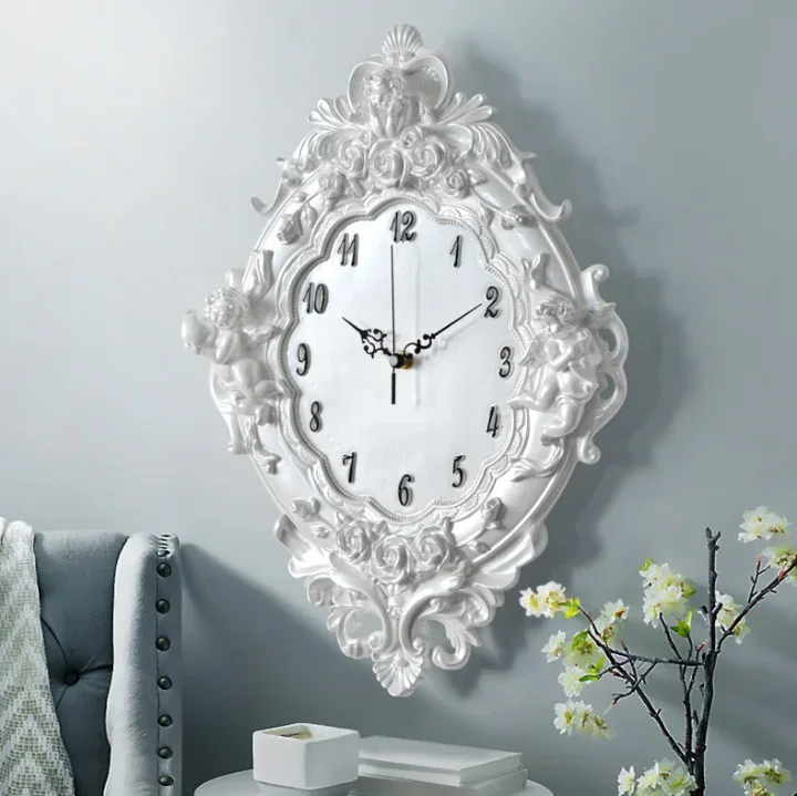 Creative European-style Wall Clock, Creative Resin Art Clock For Living Room, Hotel, Beauty .