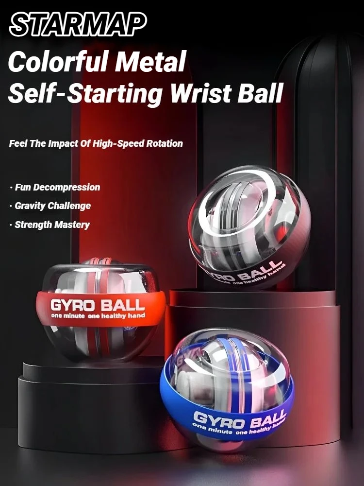 Forearm Exerciser Muscle Fitness Equipment Gyroscope Gyro Wrist Ball Booster Trainer Hand Exercise Grip Glow
