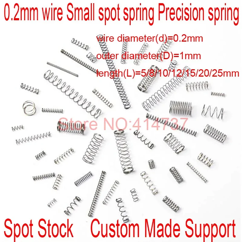 40pcs 0.2mm wire  compression spring  pressure spring  OD=1mm