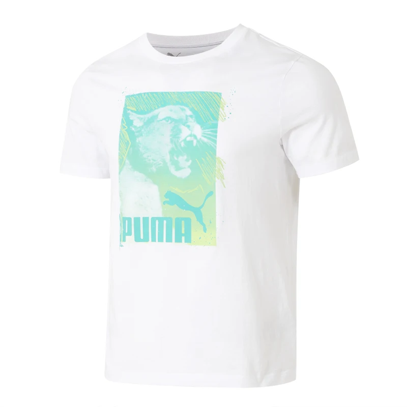 

Мужская футболка Puma с фотопринтом и графикой, свободная дышащая повседневная футболка с круглым вырезом, повседневная футболка с коротким рукавом 690277-02
