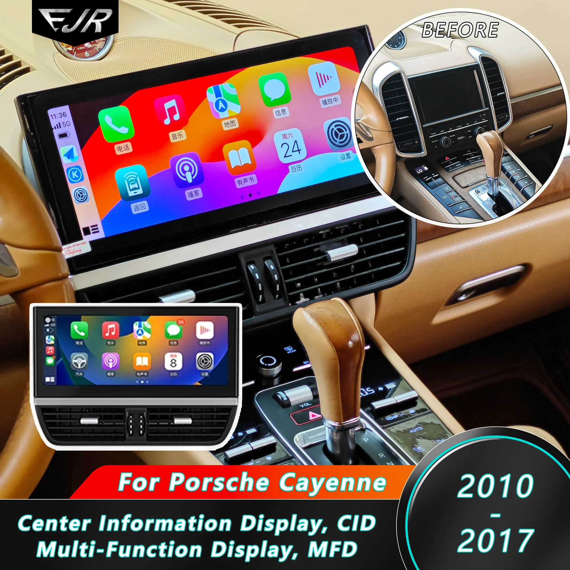 For porsche Cayenne 2010-2017 Multi-Function Center Information Display Upgrade and Modify Screen Multi-Media Navigation Player