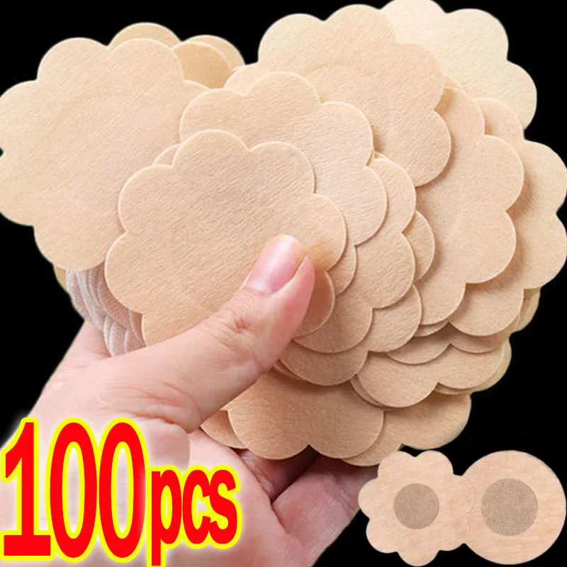 10/100PCS adesivi per copricapezzoli donna nastro per sollevamento del seno Pasties invisibile autoadesivo monouso imbottitura per reggiseno Patch per pasta pettorale