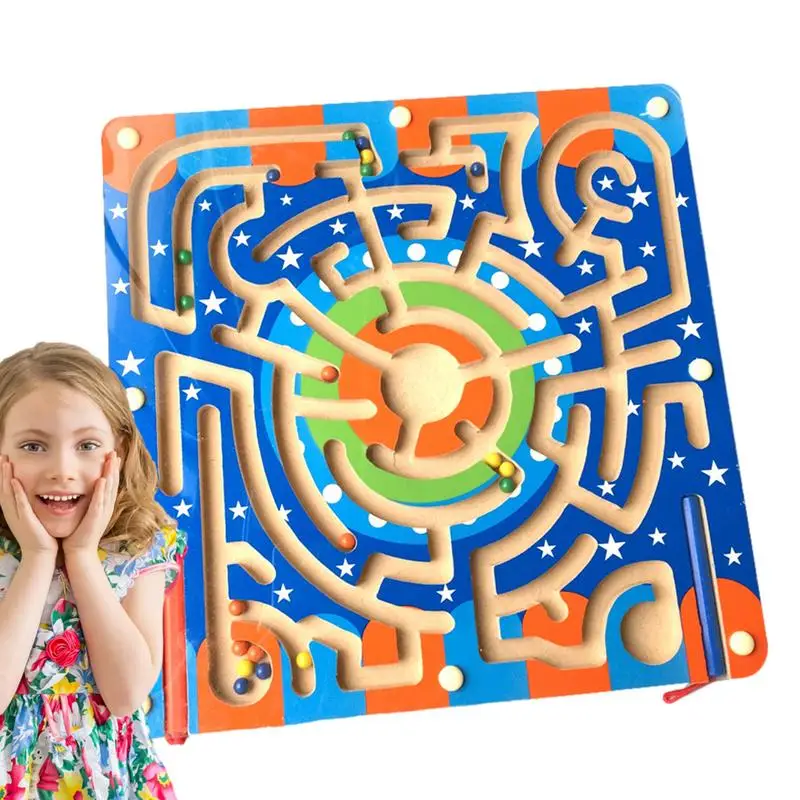 Wooden Magnetic Color and Counting Maze, Montessori, Fine Motor Skills Toys, Aprender, Ordenar, Labirinto, Meninos, Meninas, 3