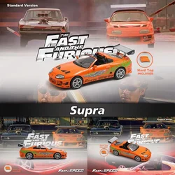 Colección de modelos de coche en miniatura, velocidad rápida, FS 1:64 Supra A80 Targa Bomex FNF Diecast Diorama