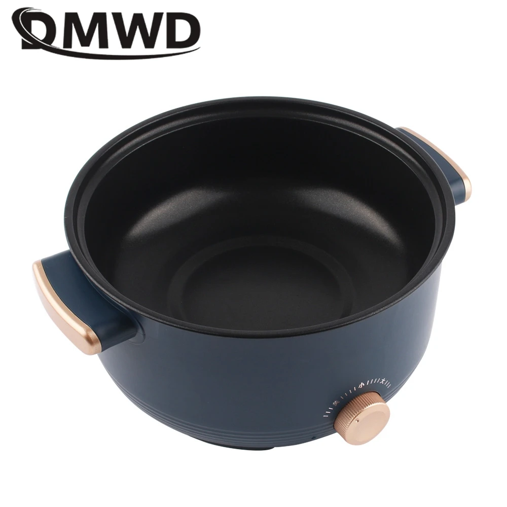 DMWD Electric Cooking Machine Large Hot Pot Frying Pan Noodles Porridge Soup Pot Multicooker Food Steamer Breakfast Maker 220V