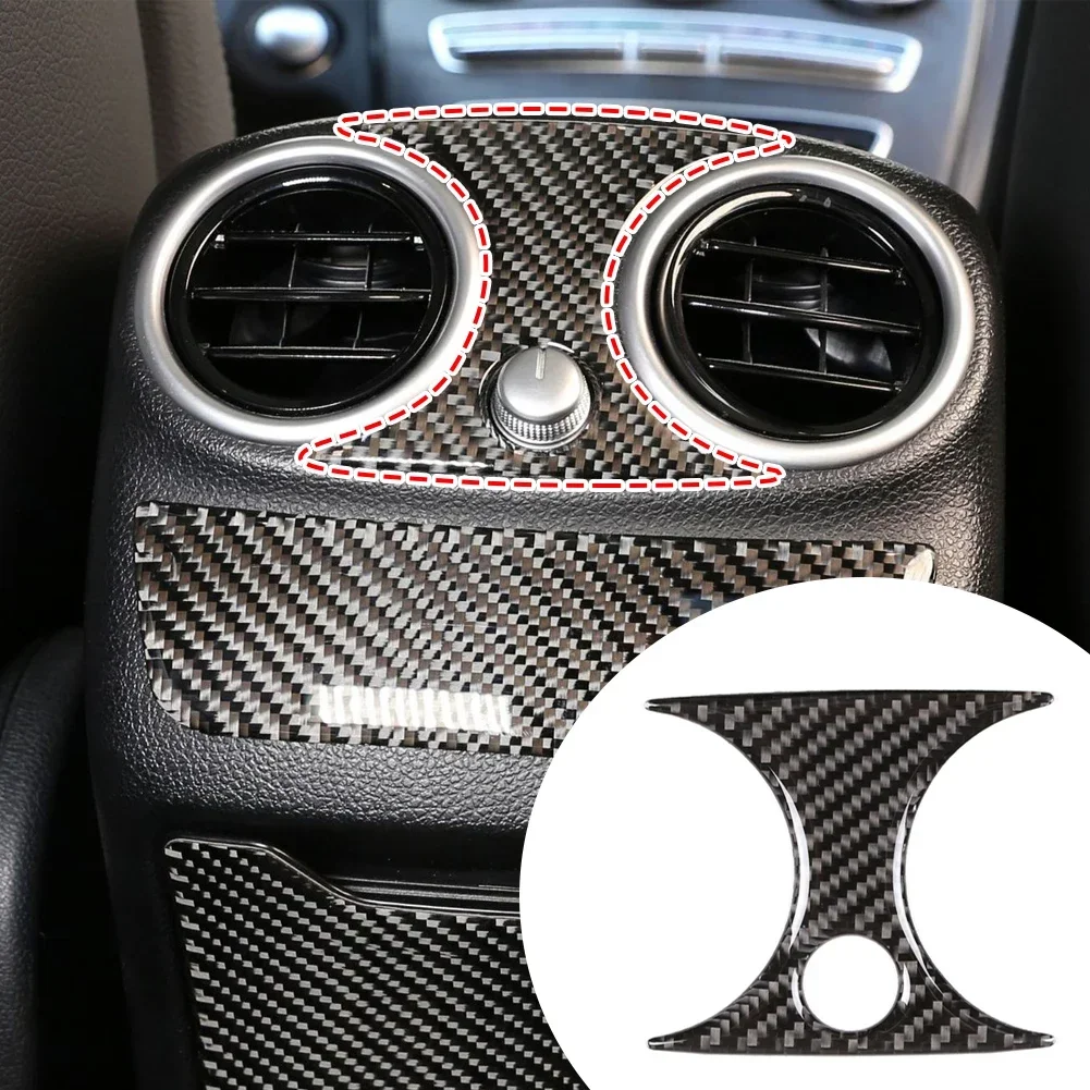 For Mercedes Benz GLC C Class W205 W253 C200 GLC260 etc Carbon Fiber Or Metal Car Armrest Rear Air Outlet Cover Vent Sticker