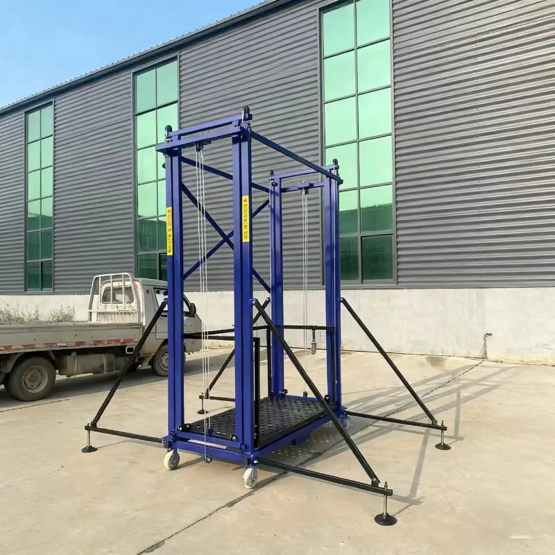 Portable Foldable Lifting Stand Compact Work Platform Mobile Scissor Lift For Home Repair Maintenance