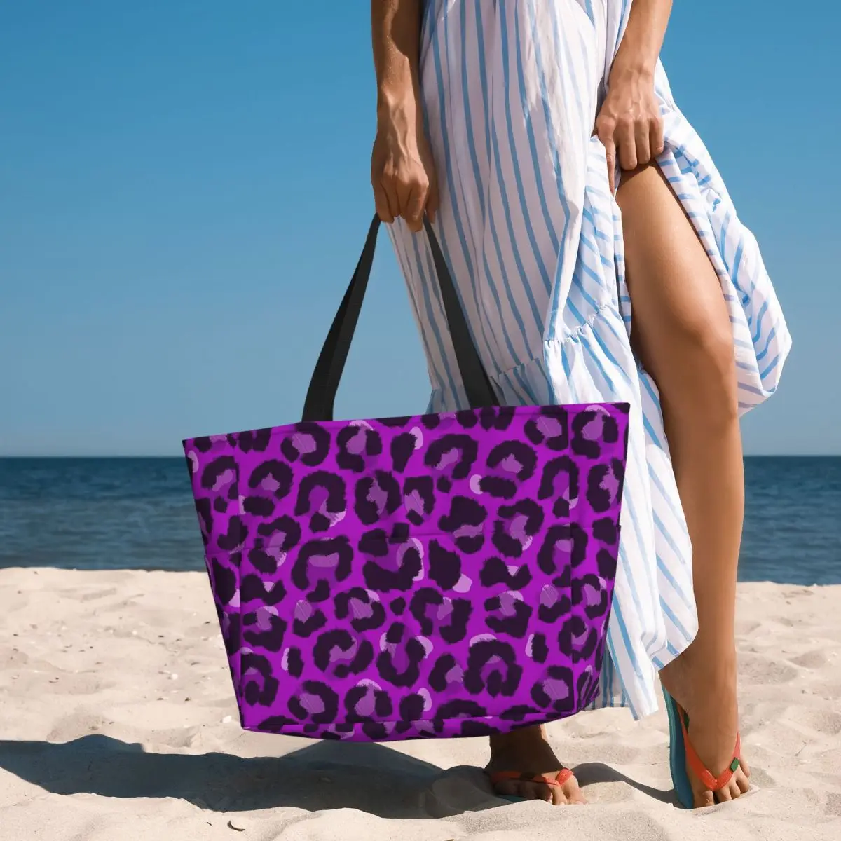 

Leopard 4 Beach Tote Bag Sport Gym Yoga Duffle Large Tote Bag Women Travel Bag Fitness bag