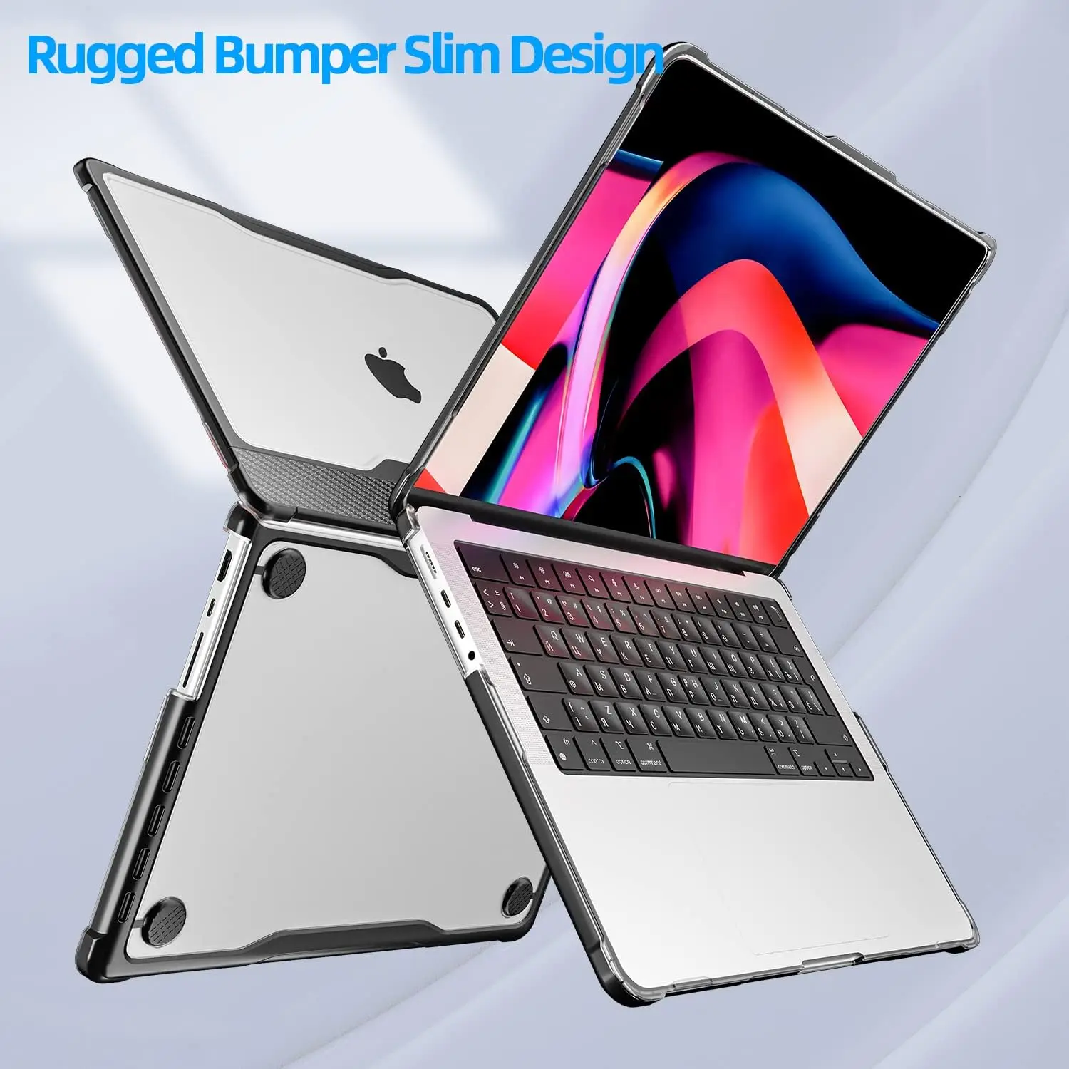 EGYAL for 2020 Air 13 Case for MacBook Pro 14 M3 M2 M1 Pro 13 Case with High transparency carbon fiber pattern protective shell