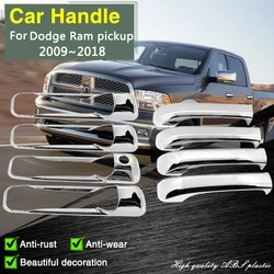 Para Dodge Ram Pickup 1500 2500 3500 4000 2009 ~ 2018 cubierta cromada de manija de puerta inteligente accesorios de estilo Exterior de coche pegatinas embellecedoras