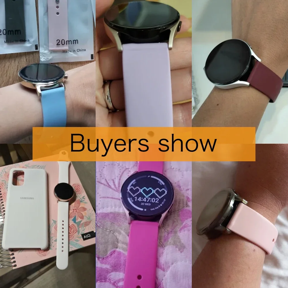 Силиконовый ремешок для часов Samsung Galaxy 6/4/Classic/5/5 pro/Active 2/Gear S3 22 мм 20 мм браслет Huawei watch GT 2/2e/3/3 pro Band