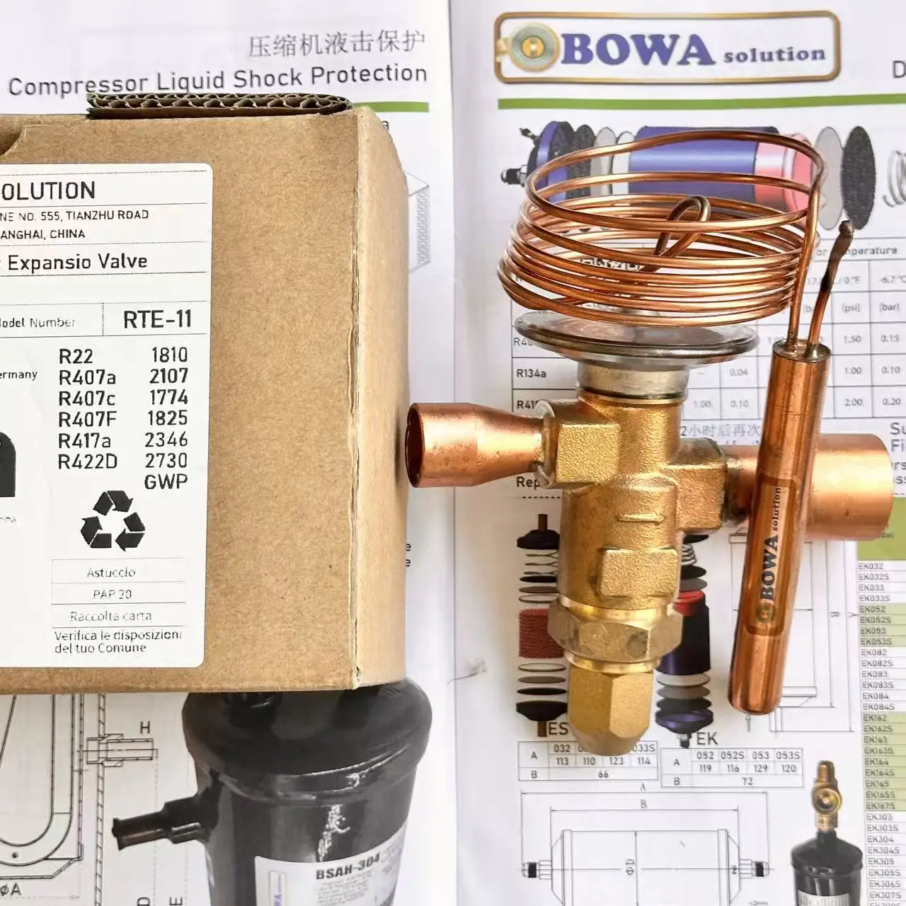 Independent working mechanic throttle valves with stable superheat are designed for 120 & 144kBtu air conditioners and chillers