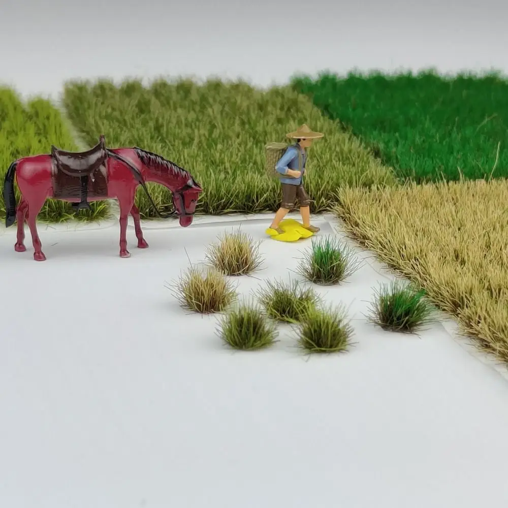 120PCS Multicolor Grass Tufts 8mm Height Miniature Plant Miniature Flower Grass Model Modeling Materials Sand Table Layout