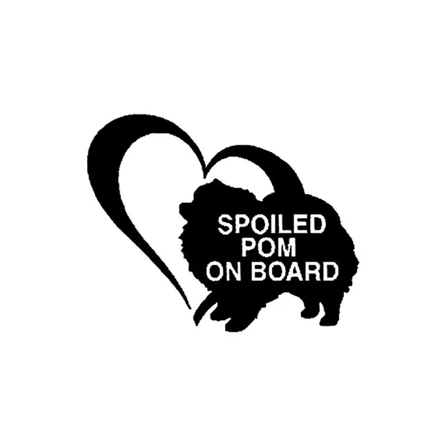 

12.7CM*10.2CM SPOILED POM ON BOARD Cute Pomeranian Dog Vinyl Decal Car Sticker Black Sliver