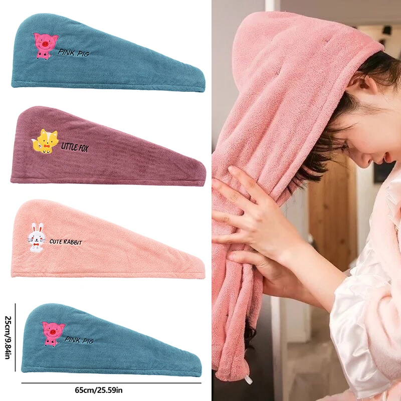 Women Girl Towels Bathroom Microfiber Towel Rapid Drying Hair Towel Magic Shower Cap Lady Turban Head Wrap