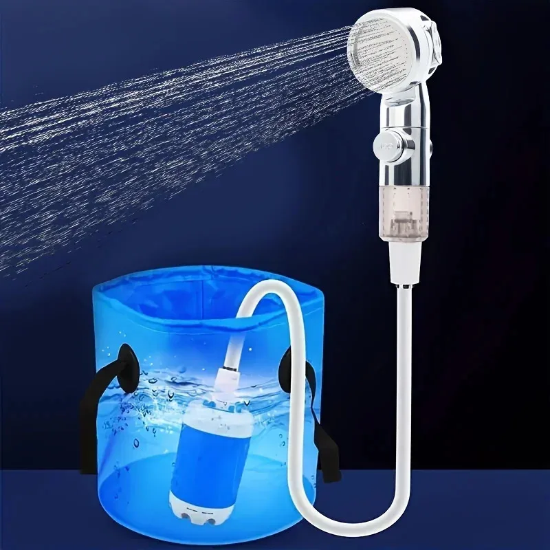 

Portable USB Rechargeable shower head, Multi-Purpose Watering System,Garden Hose Nozzle with US Standard Connector for Outdoor