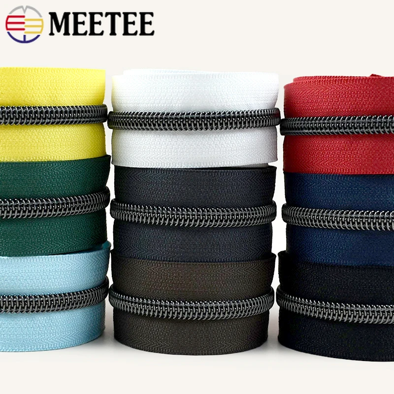 

1-10M Meetee 5# Nylon Zippers Open-End Zipper Jeans Decor Closure Zip Garment Replace Zips Repair Kits DIY Sewing Accessories