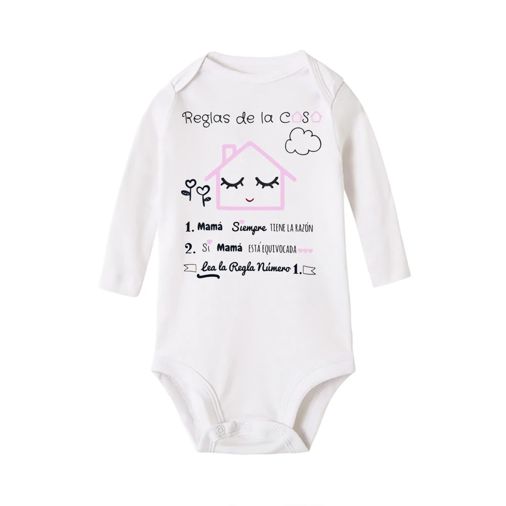 Spain Casual Girl Boy Baby Bodysuit Mothers Day Comfort Jumpsuit Long Sleeve Crew Neck Infant Romper Winter Warm Newbron Clothes