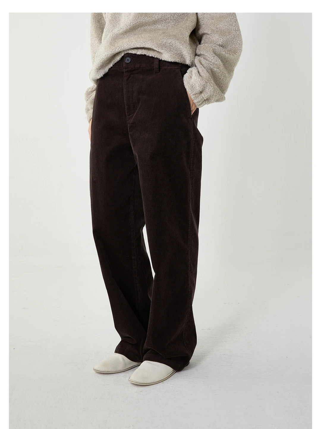 

Gaoguo Casual Straight Leg Cotton Trousers Fine Stripe Velvet Loose Fit Comfortable Ladies Pants Spring Season China Made