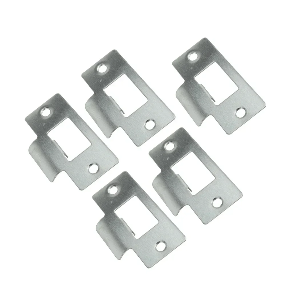 Door Strike Striker Plate Steel Jamb Systems 5pcs 69*37.5*0.8mm Silver Stainless Steel Striker Plate Brand New