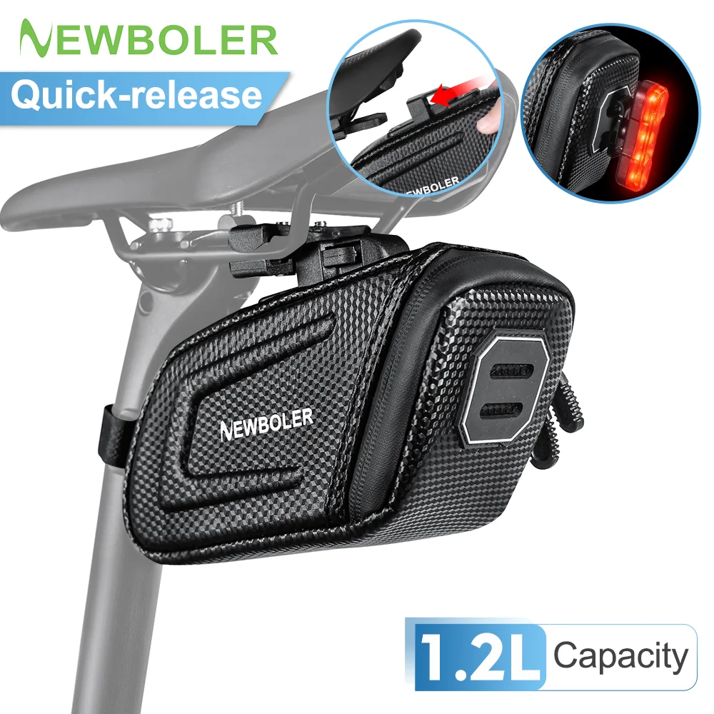 

NEWBOLER Quick Release MTB Road Bike Saddlebags NEW Waterproof Bicycle Saddle Bag Reflective Striped Bike Bag Bike Accessories