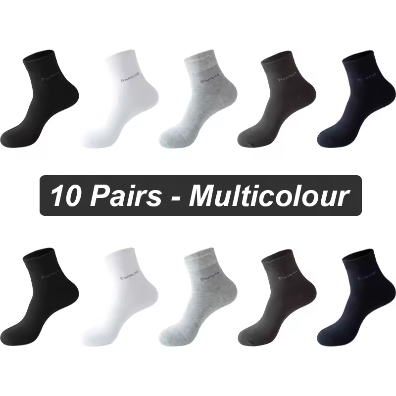 10Pairs Bamboo Fiber Socks Men Casual Business Anti-Bacterial Comfortable Breatheable High Quality Sock Male Plus Size EU38-46 - Image 7