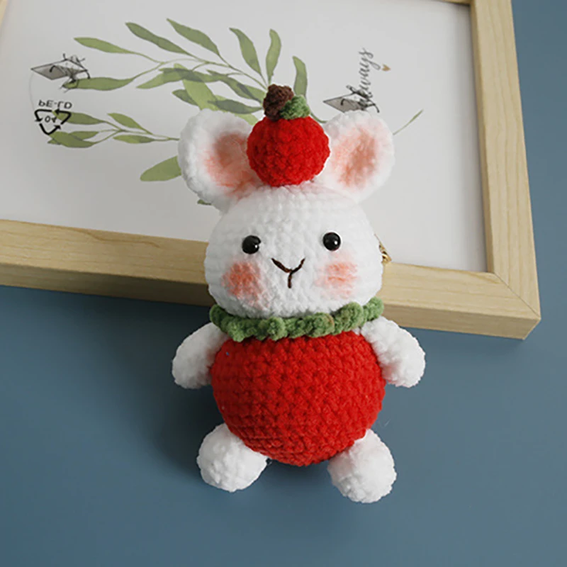 Funny Animal Doll Crochet Keychain Cartoon Animal Series Knitting Doll Keyrings For Bag Pendant Knitted Gifts Custom Accessories