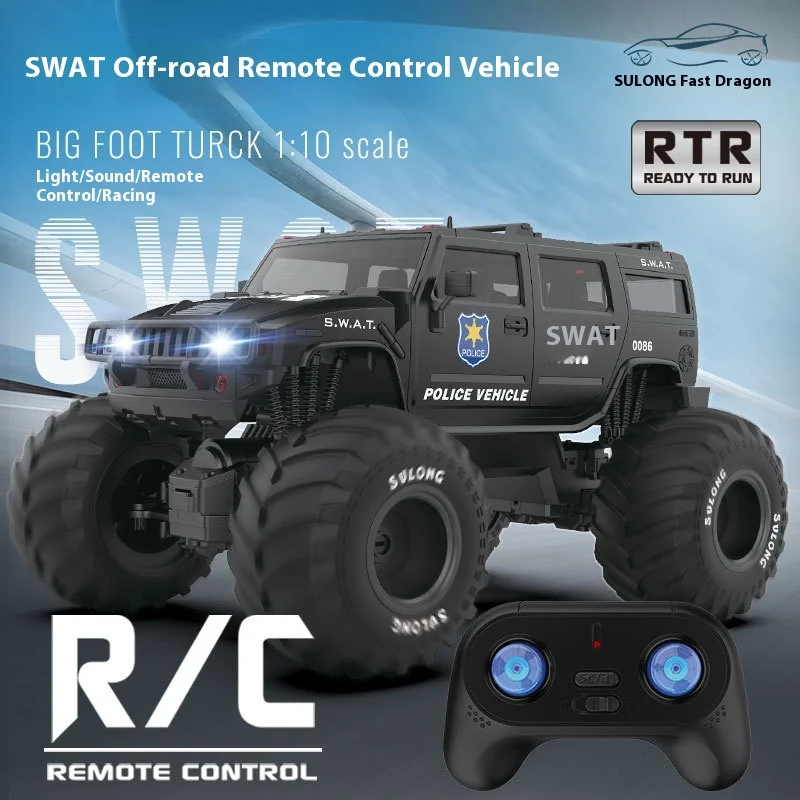 Cross Border New 1:10 Special Police Wireless Remote Control Off-Road Vehicle Simulation Sound Effect Anti Slip And Wear-Resist