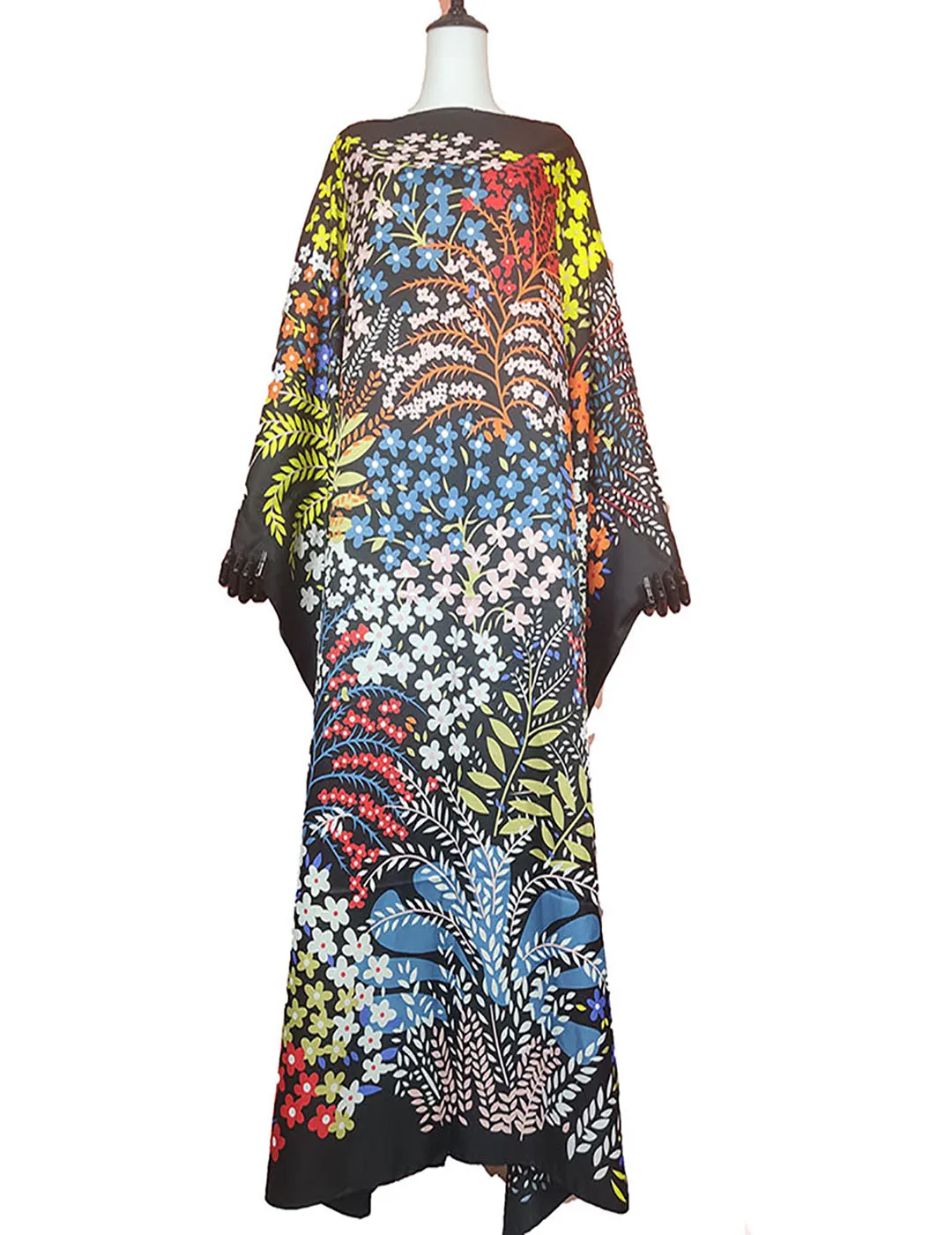 Abaya Longa De Seda Estampada para Senhora, Vestidos Africanos Soltos, Kaftan Na Praia De Boho, Férias Na Turquia, Plus Size, Elegante, Verão