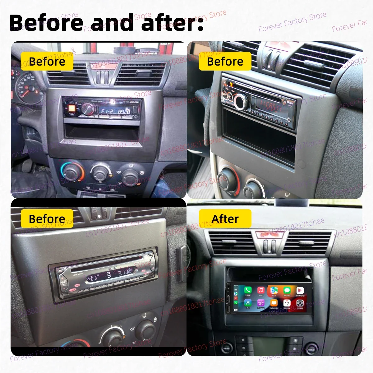 6.86 Inch 1Din Android Radio Car Multimedia for Fiat Stilo 2001-2010 Stereo Head Unit Carplay Android Auto Autoradio GPS BT WIFI