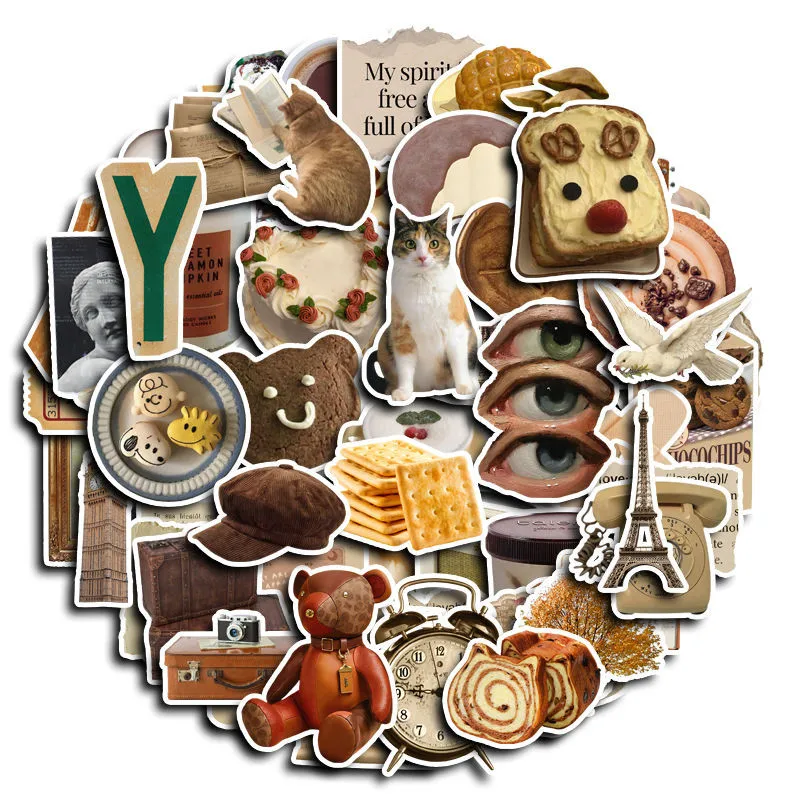 60 عبوة من ملصقات توست الزبدة الكرتونية - شارات رائعة يمكنك صنعها بنفسك لأجهزة iPad وحافظة الهاتف وديكور مجلة مقاوم للماء (متجر Anime Worlds)