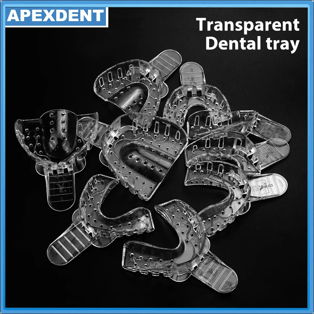 1PC Dental Implant Tray Disposable Transparent Teeth Holder Tray Full Mouth Partial Mold Tray Dentistry Materials