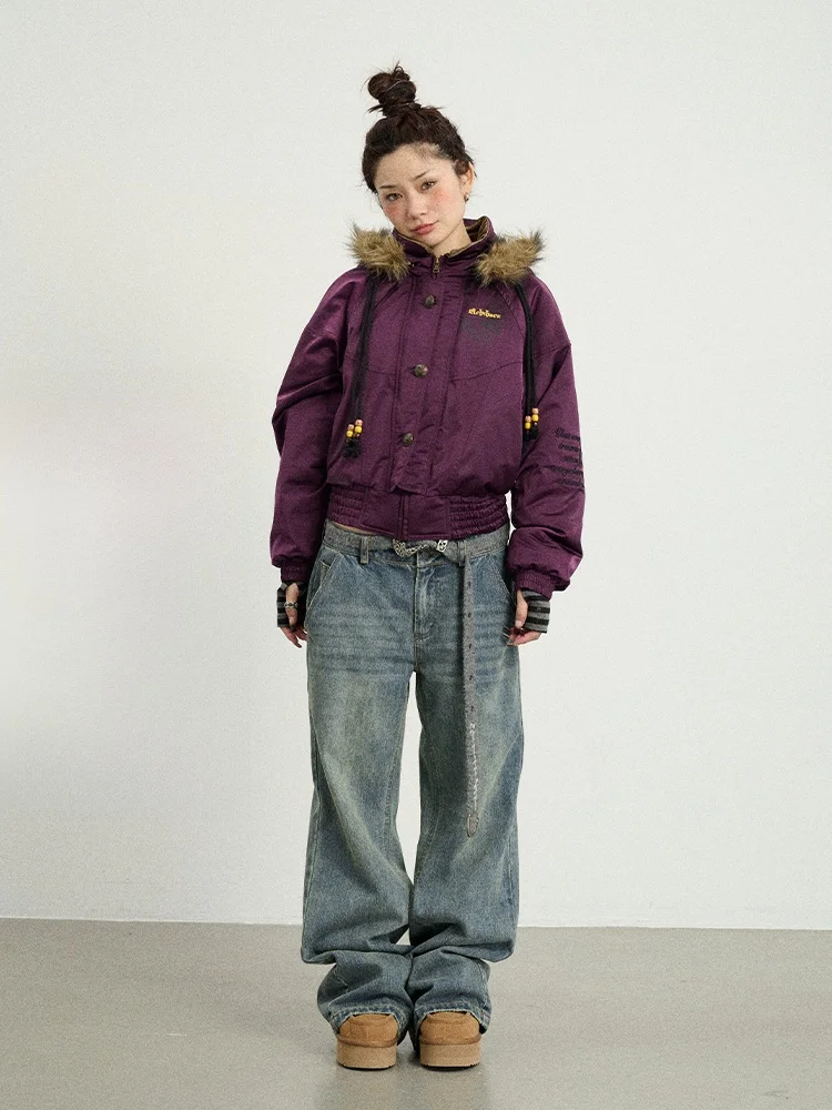 

Achihara Winter Cotton Jaet ort Теплая женская верхняя одежда для поездок на работу Sle Thiened Long Sve с капюшоном стандартной длины одинарная B...