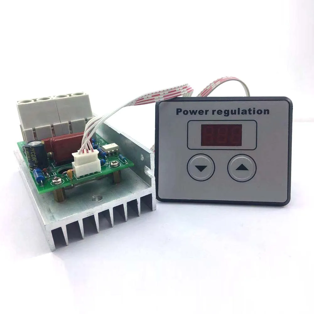 AC 220V High Power 10000W SCR Electronic Digital Voltage Regulator Speed Regulation And Display Board Temperature Control