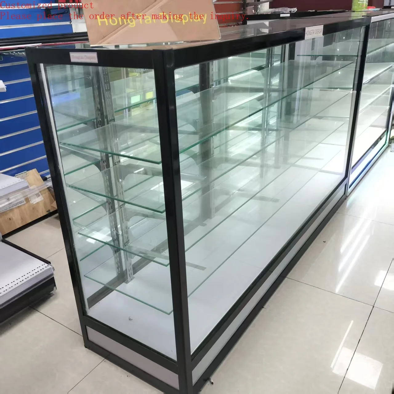 

Custom.Черная алюминиевая рама, горячая распродажа, дополнительное видение, индивидуальный дисплей для дымового магазина для розничной торговли на катях бумаги