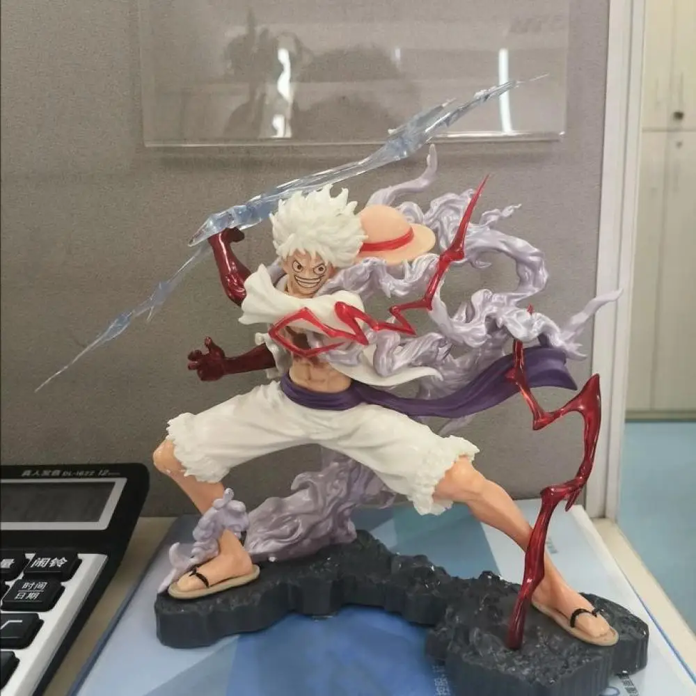 Figuras de acción de One Piece Gear 5, modelo de estatua Gk de Pvc de Nika Luffy, dios del sol, juguetes de adorno de escritorio, 28Cm