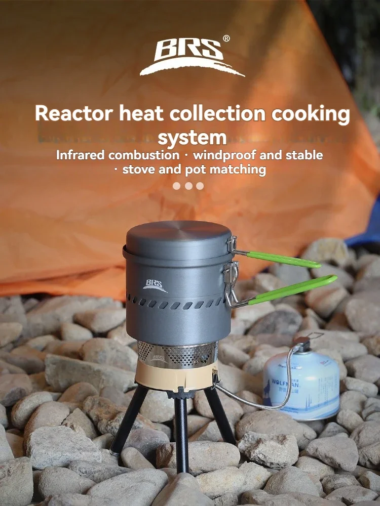 

Портативная газовая система для приготовления пищи 2028 BRS-TS19 Reactive Stack Heat Cooking System, набор для кемпинга и туризма, 1900 Вт, Reactor SE 2026T