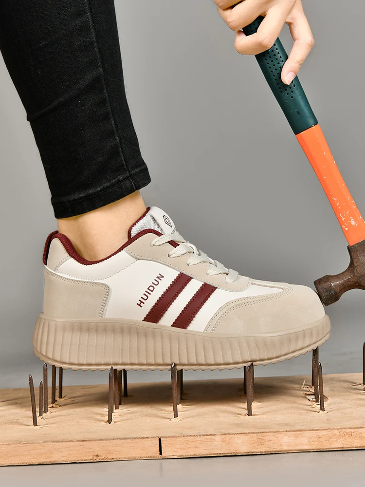 Mode luxe dames veiligheidsschoenen stalen neus werkschoenen dameslaarzen lekvrije antislip casual stijl vrouwelijke sneakers - afbeelding 2