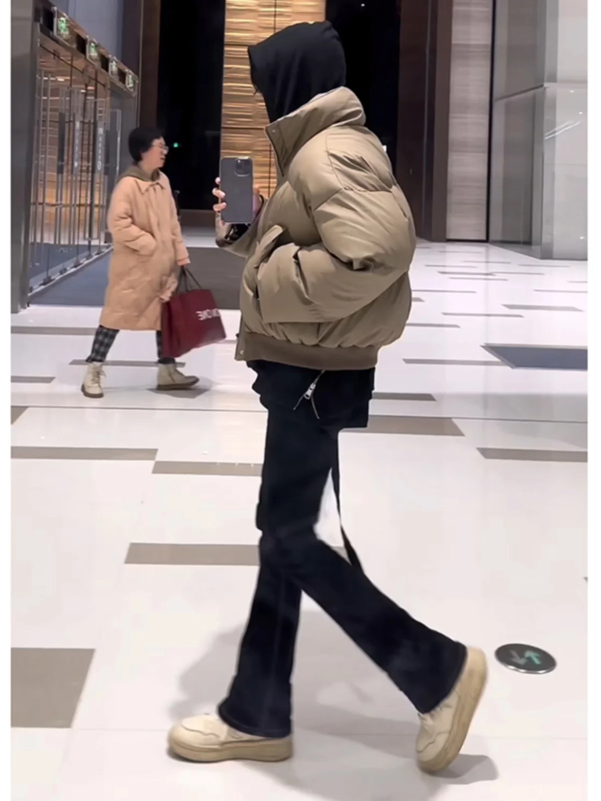 

Street Sle Men's PU Leather Cotton Jaet ort Bread Sle Workwear Coat Stand Collar Warmth Polyester Spring Youth Casual