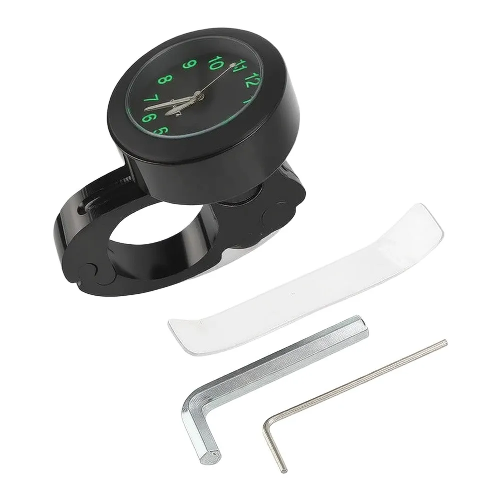 Electric Motorcycle Handlebar Clock Waterproof Aluminum Material Luminous Display Fits Most Handlebars 7/8 to 1