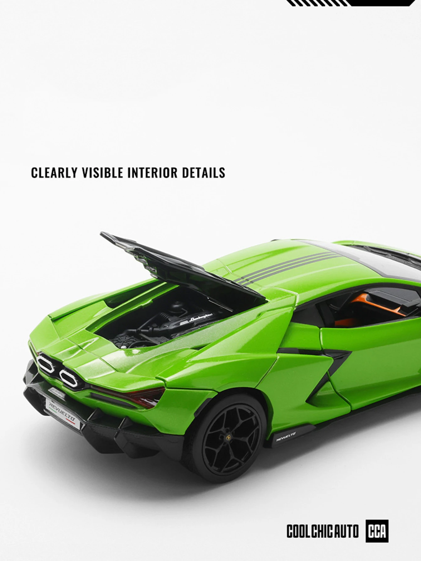 CCA 1:24 시뮬레이션 아연 합금 람보르기니 레불토 모델카, 정적 장식품, 금속 수집용 선물 자동차