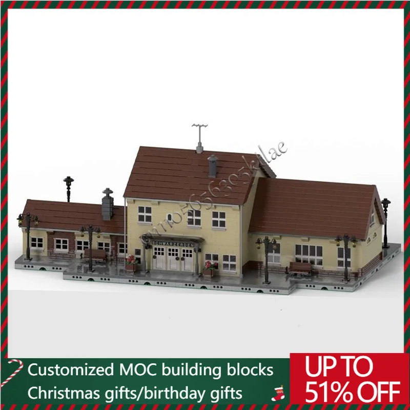 

4602 шт., деревенский железнодорожный строительный дом, MOC, строительный блок, модель, кирпичи, образовательный сюрприз для детей, сборные игрушки, подарок