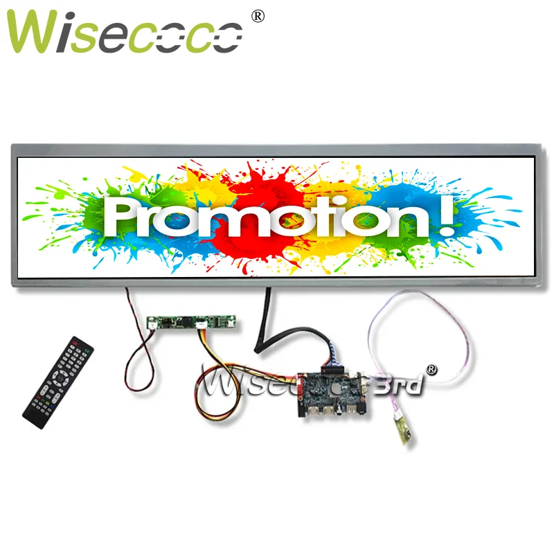 24 Inch Advertising Ultra Wide Stretched Bar LCD Display Drive Board with 1920*360 ,300 Nits Digital Shelf Edge Display